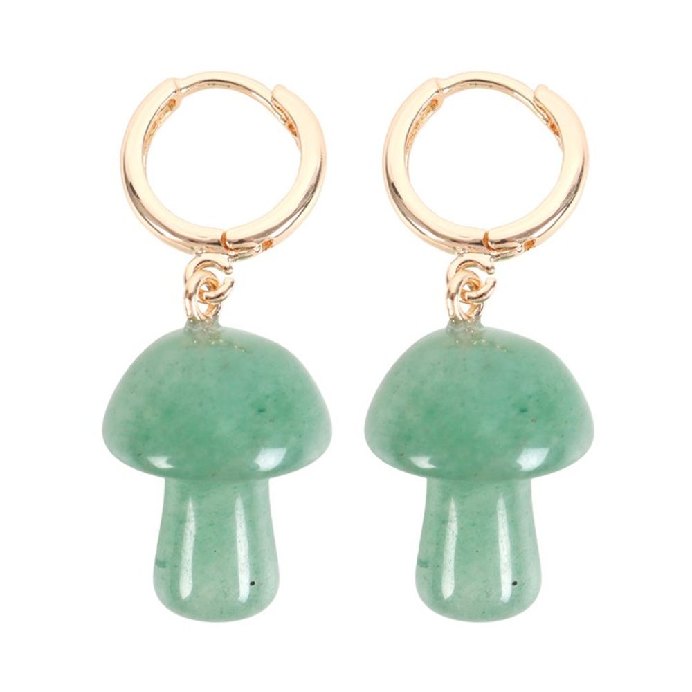 Aventurine Crystal Mushroom Earrings