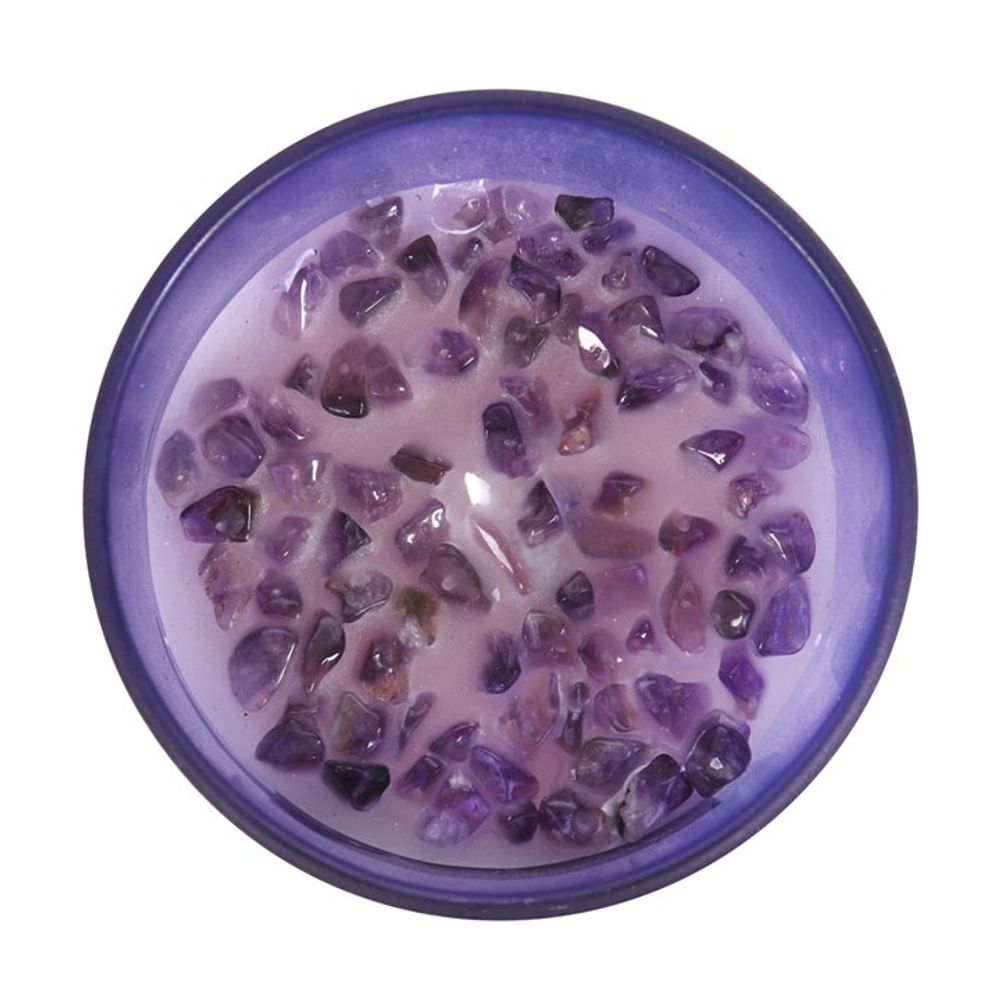 Third Eye Chakra Lavender Crystal Chip Candle