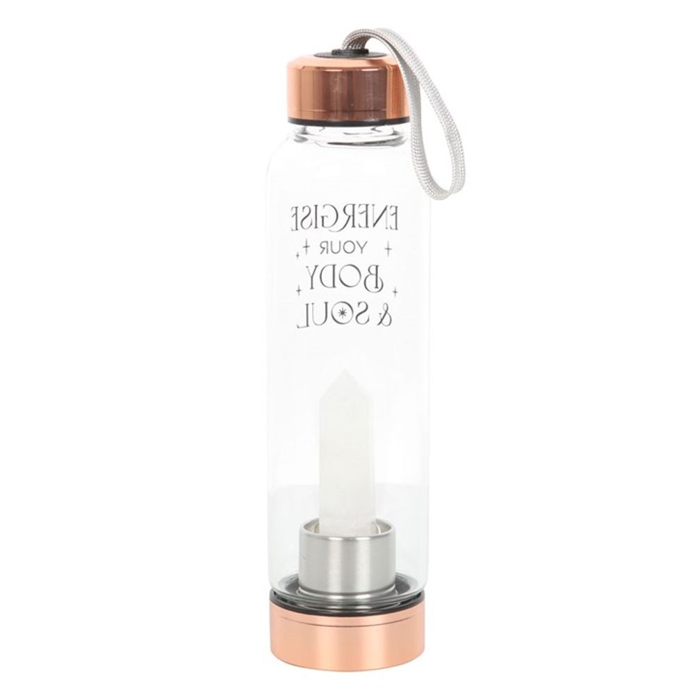 Clear Quartz Body and Soul Glass Water Bottle